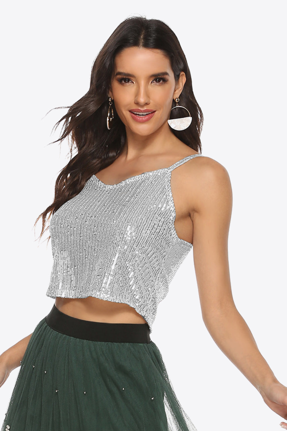 Cami corto con lentejuelas