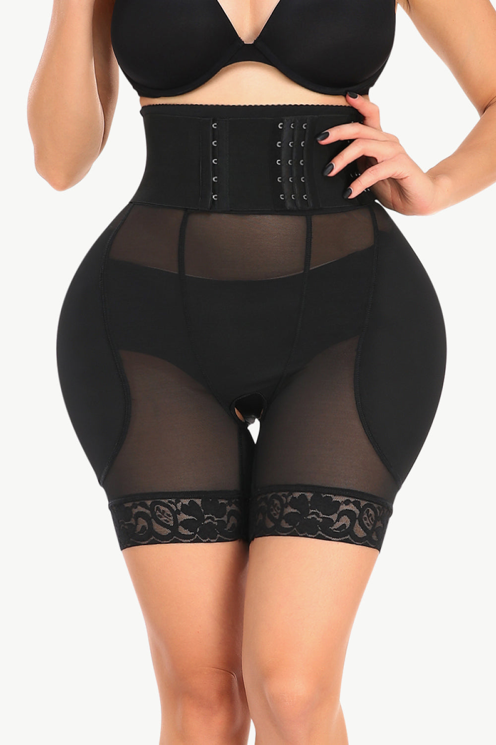 Pantalones cortos moldeadores de encaje transpirable de tamaño completo