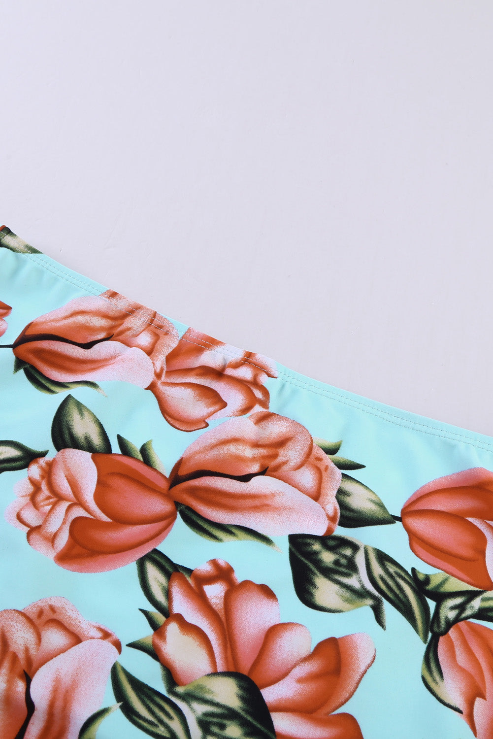 Sexy Floral Ruffle High Waist Bikini Swimsuit