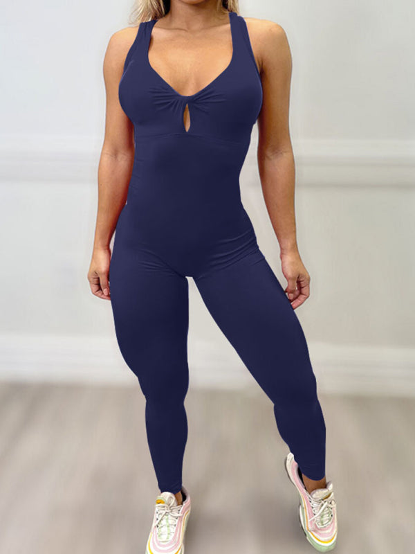 Sexy backless yoga fitness jumpsuit