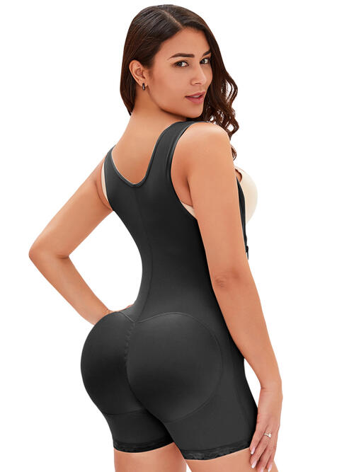 Full Size Side Zip Up Wide Strap Shapewear