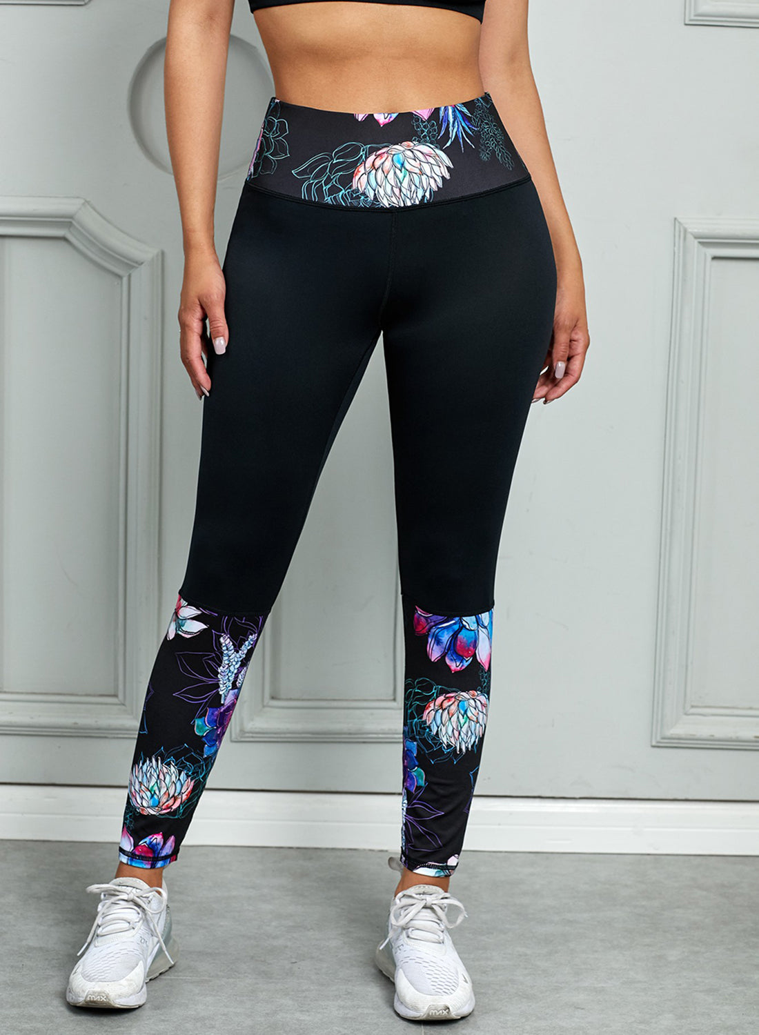 Leggings activos estampados con cintura ancha