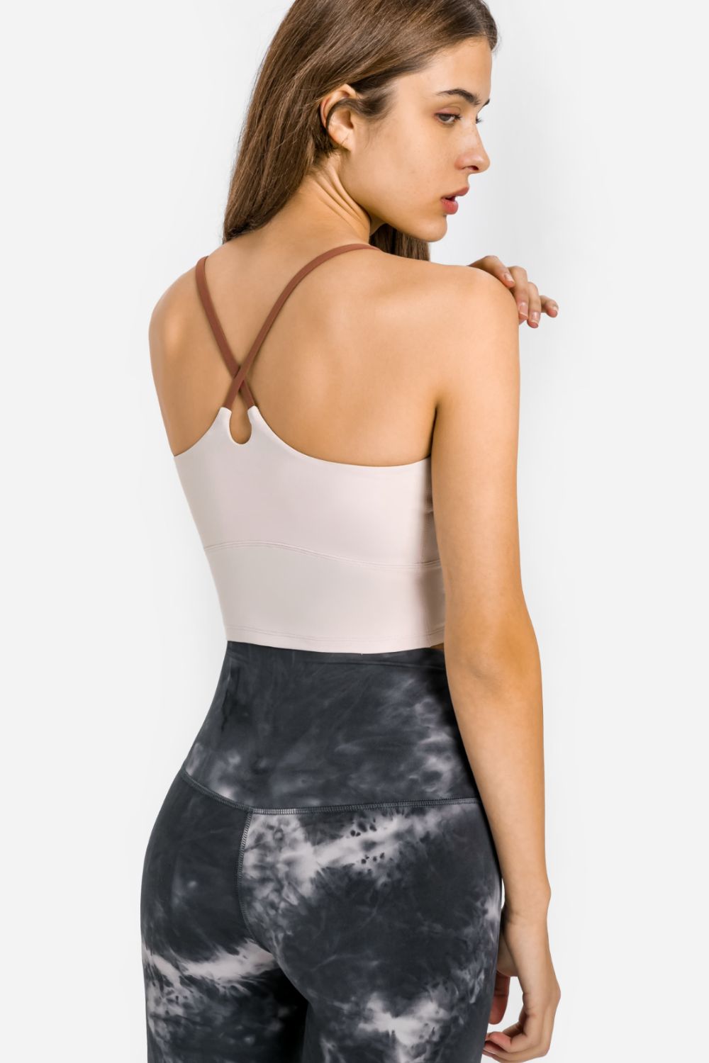 Camisole de sport à encolure dégagée et dos croisé