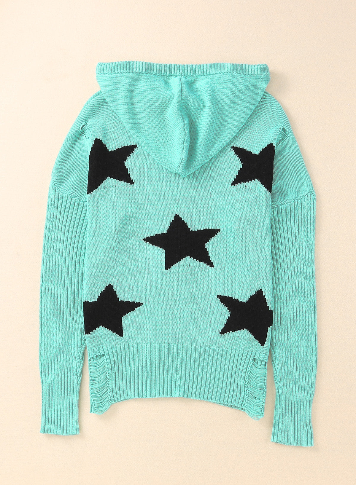 Pull à Capuche Fendu Star Distressed