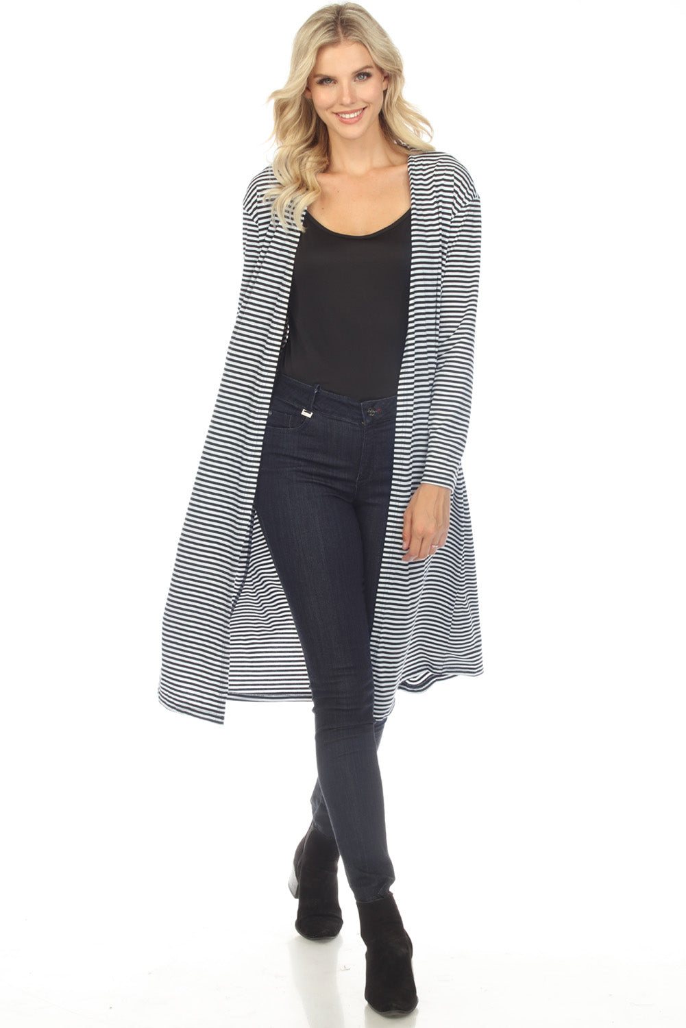 Striped Long Sleeve Cardigan