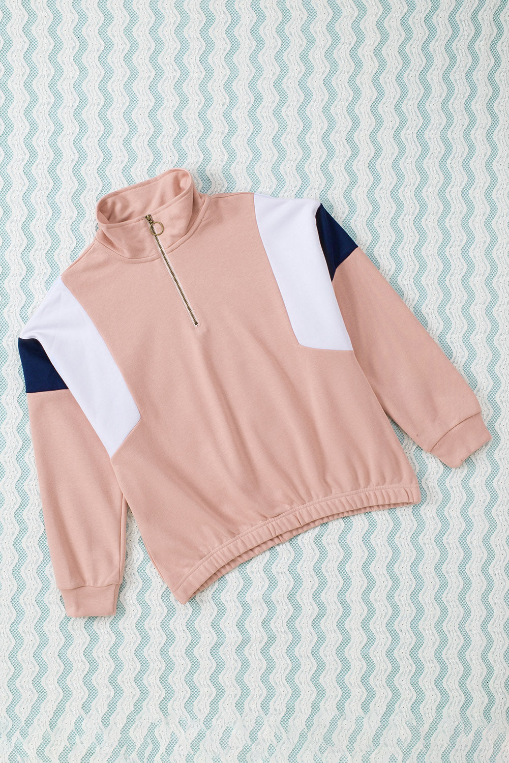 Color Block Quarter Zip Sweatshirt