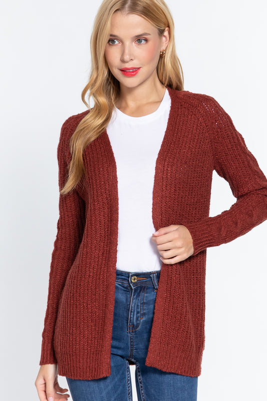 Cardigan Long Pull Slv Ouvert Devant