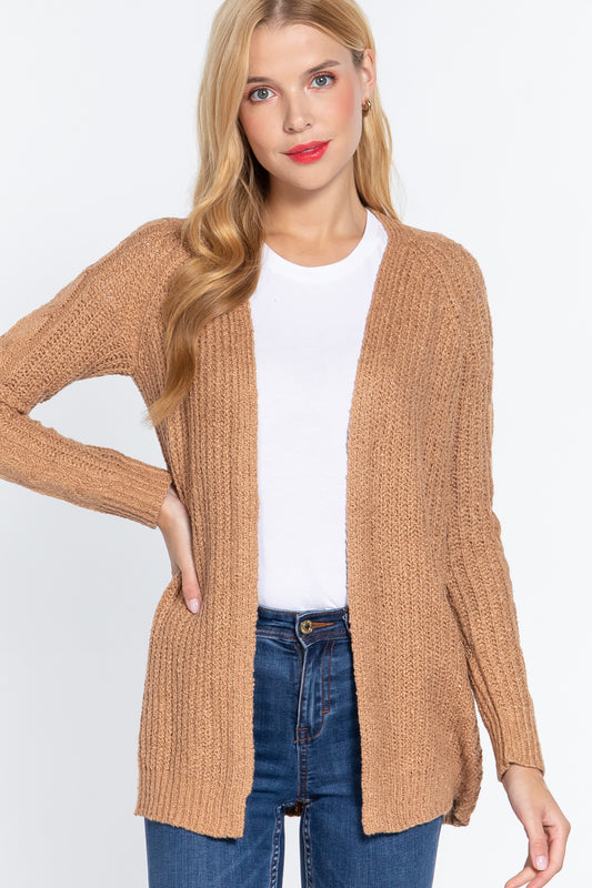 Cardigan Long Pull Slv Ouvert Devant