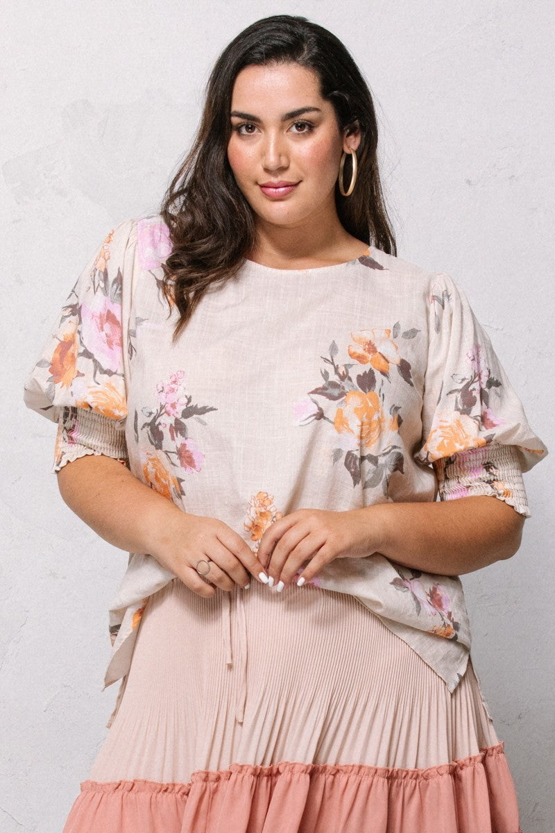 Blouse tissée à imprimé floral