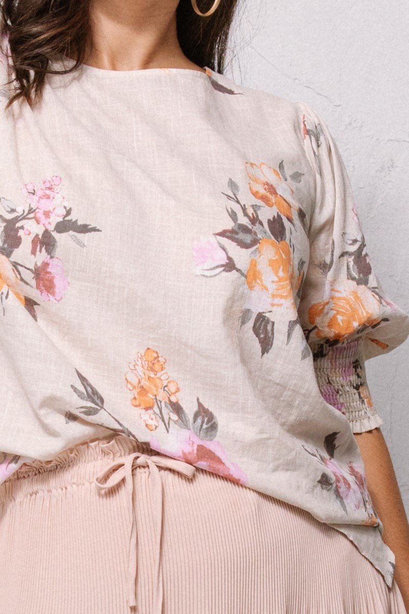 Blouse tissée à imprimé floral