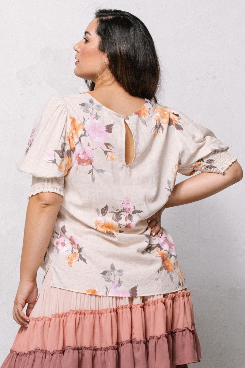 Blouse tissée à imprimé floral