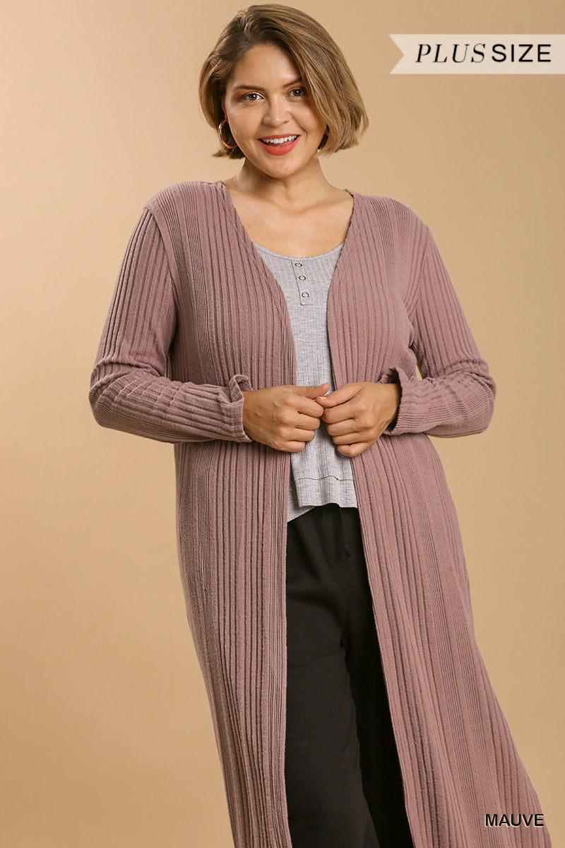 Cardigan long ouvert sur le devant