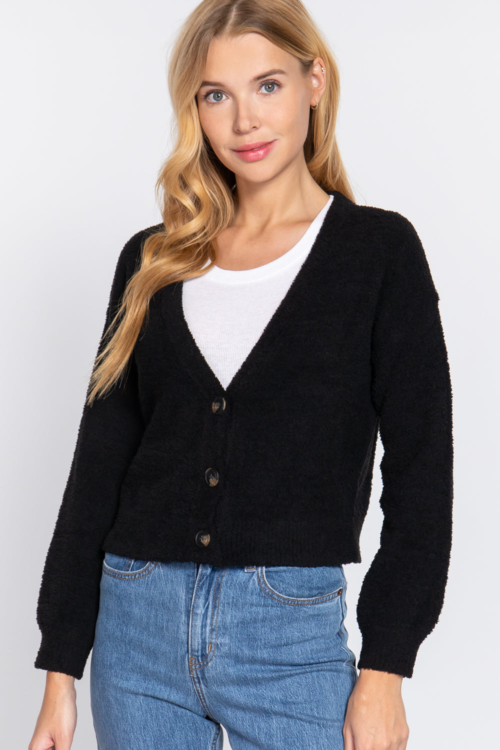 Cardigan long à col en V Slv