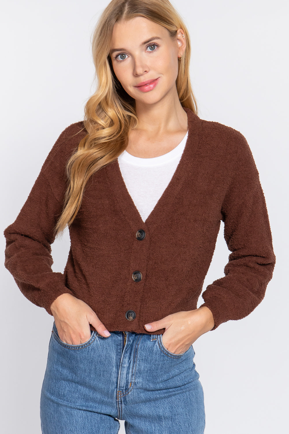 Cardigan long à col en V Slv