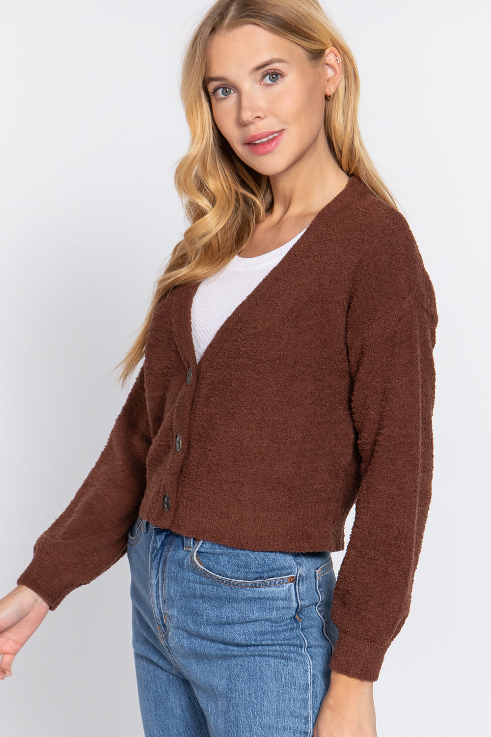 Cardigan long à col en V Slv