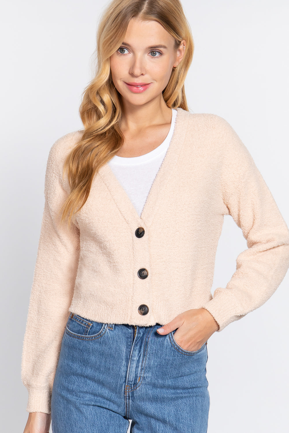 Cardigan long à col en V Slv