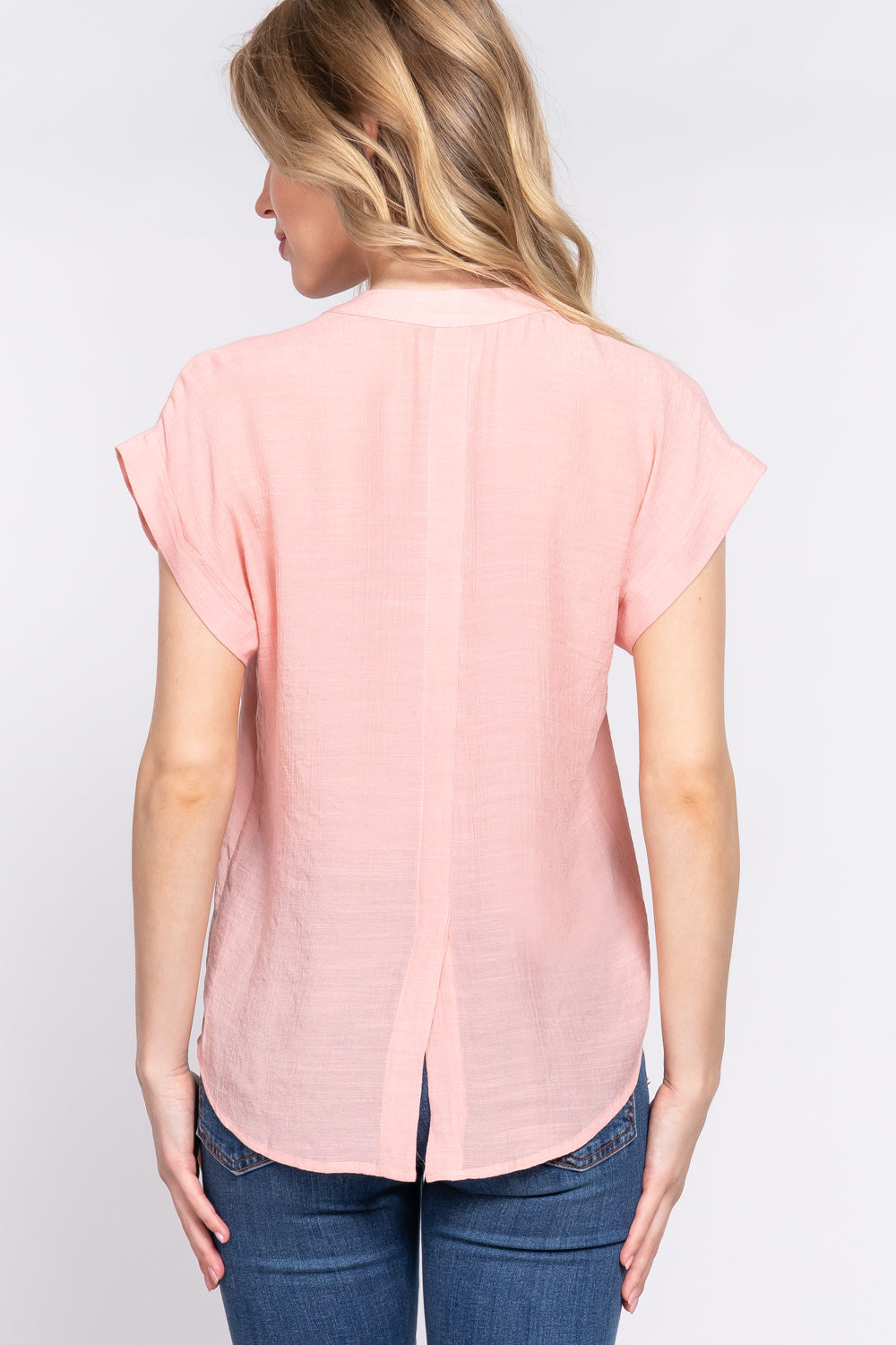 Dolman Slv Button Down Woven Top