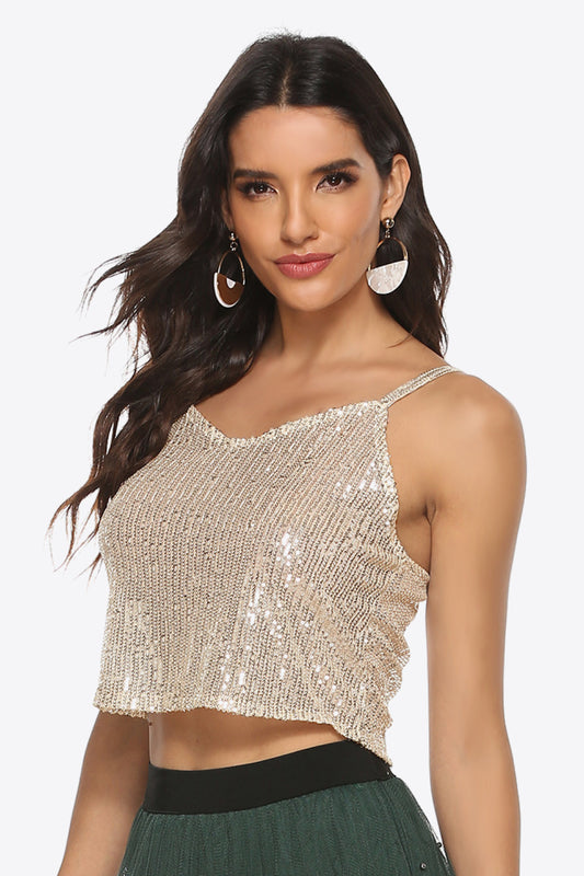 Camisole courte à sequins