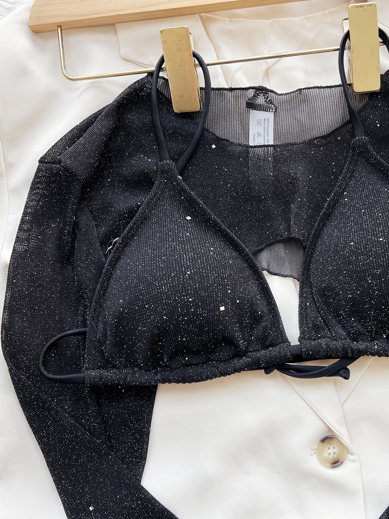 Maillot de bain trois pièces à paillettes