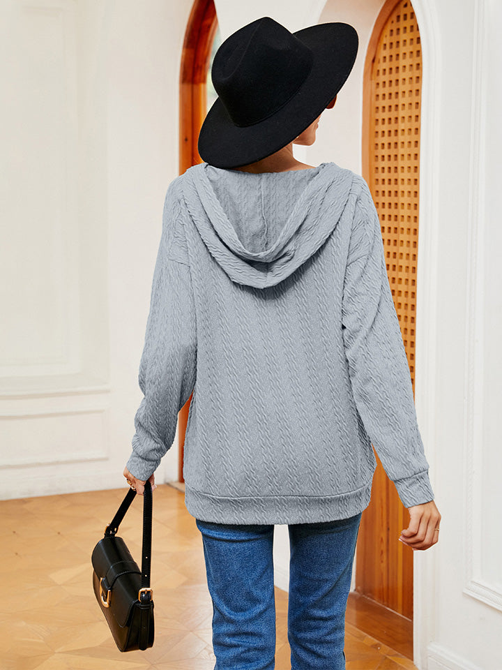 Lace-Up Long Sleeve Hoodie