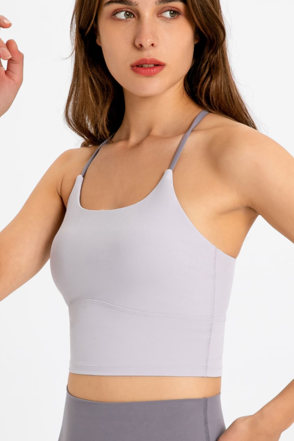 Camisole de sport à encolure dégagée et dos croisé