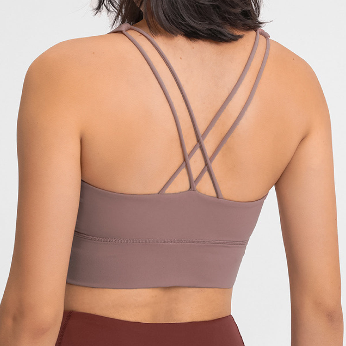 Soutien-gorge de sport croisé dans le dos à double bretelle