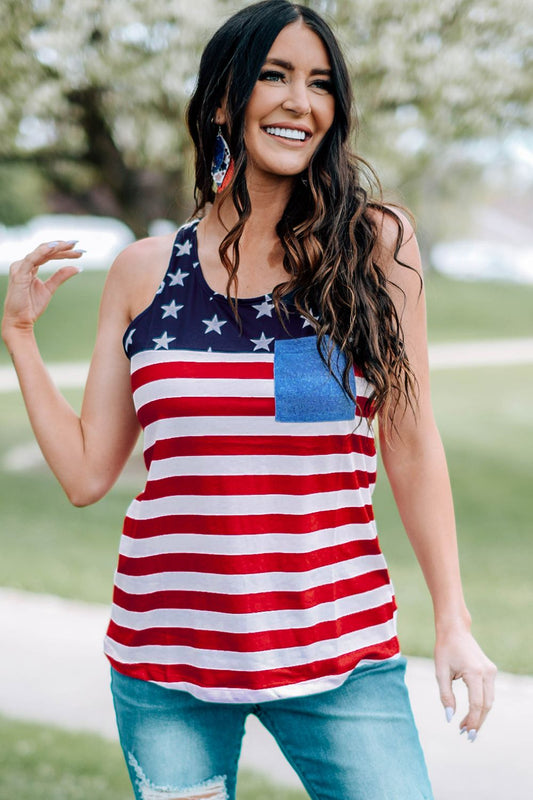 US Flag Racerback Top