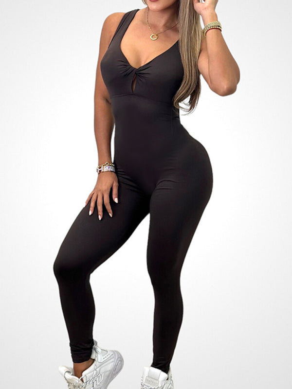 Sexy backless yoga fitness jumpsuit